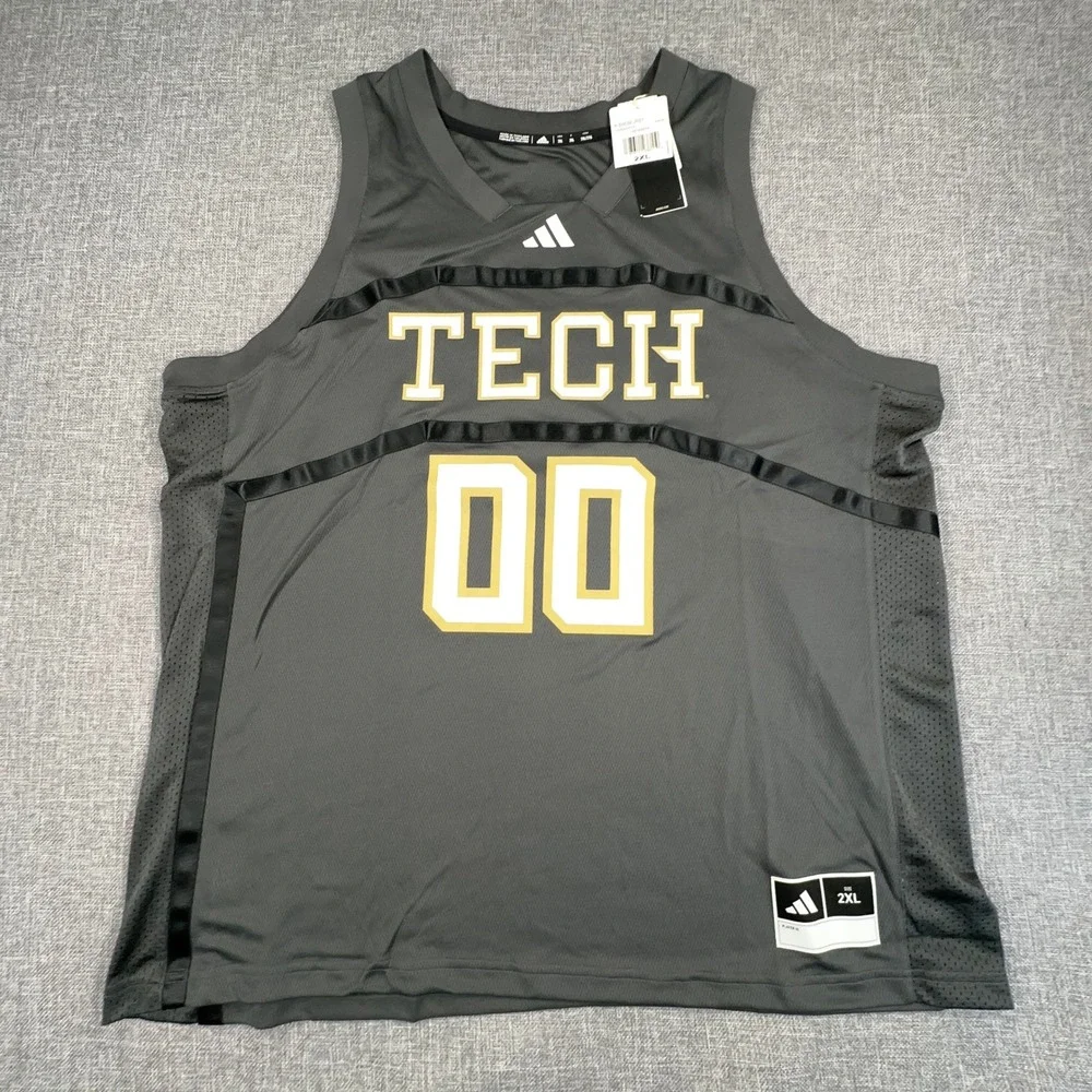 Adidas Georgia Tech #00 Swingman Basketball Jersey Mens 2XL Gray NCAA NEW